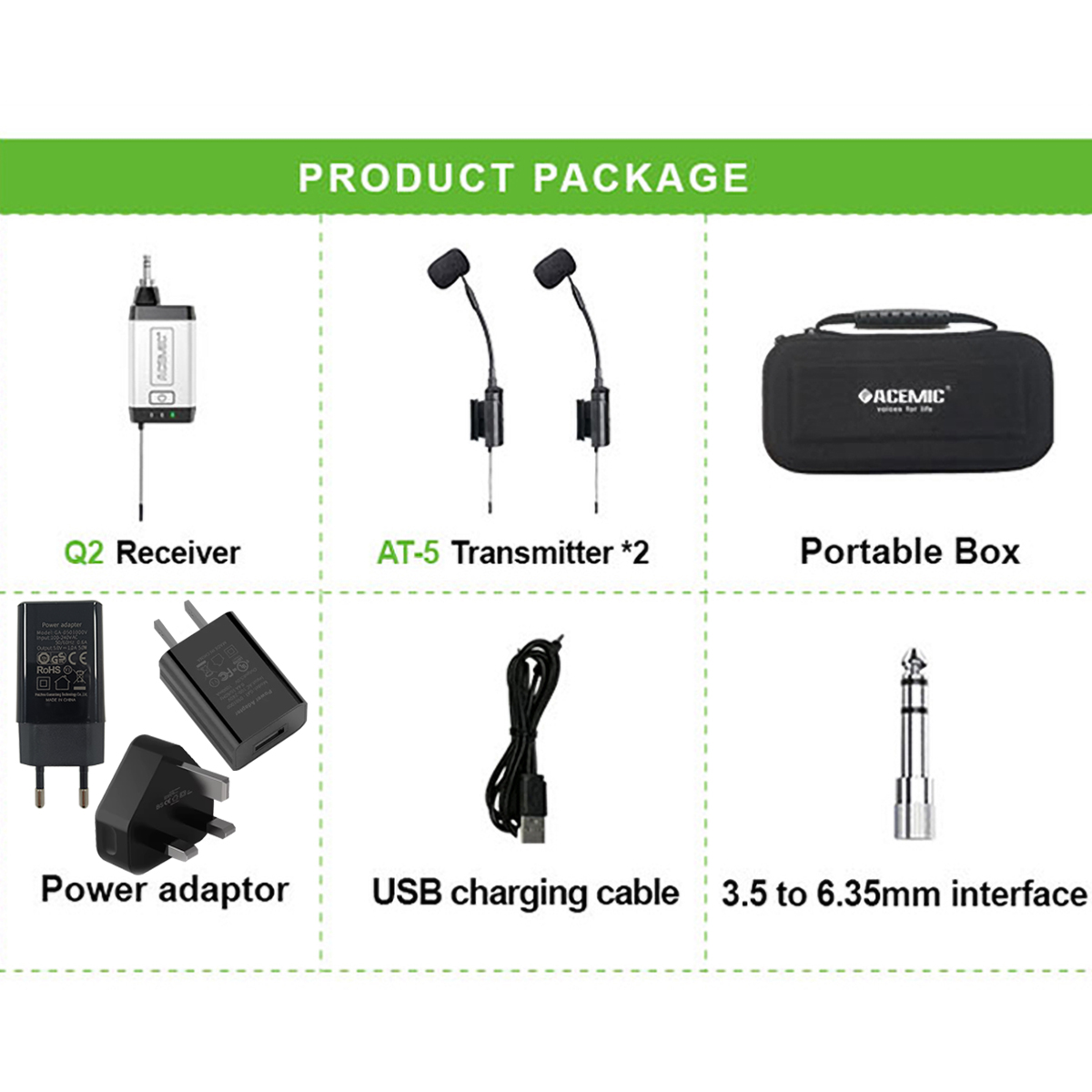 Q2/AT-5 Wireless Accordion Microphone