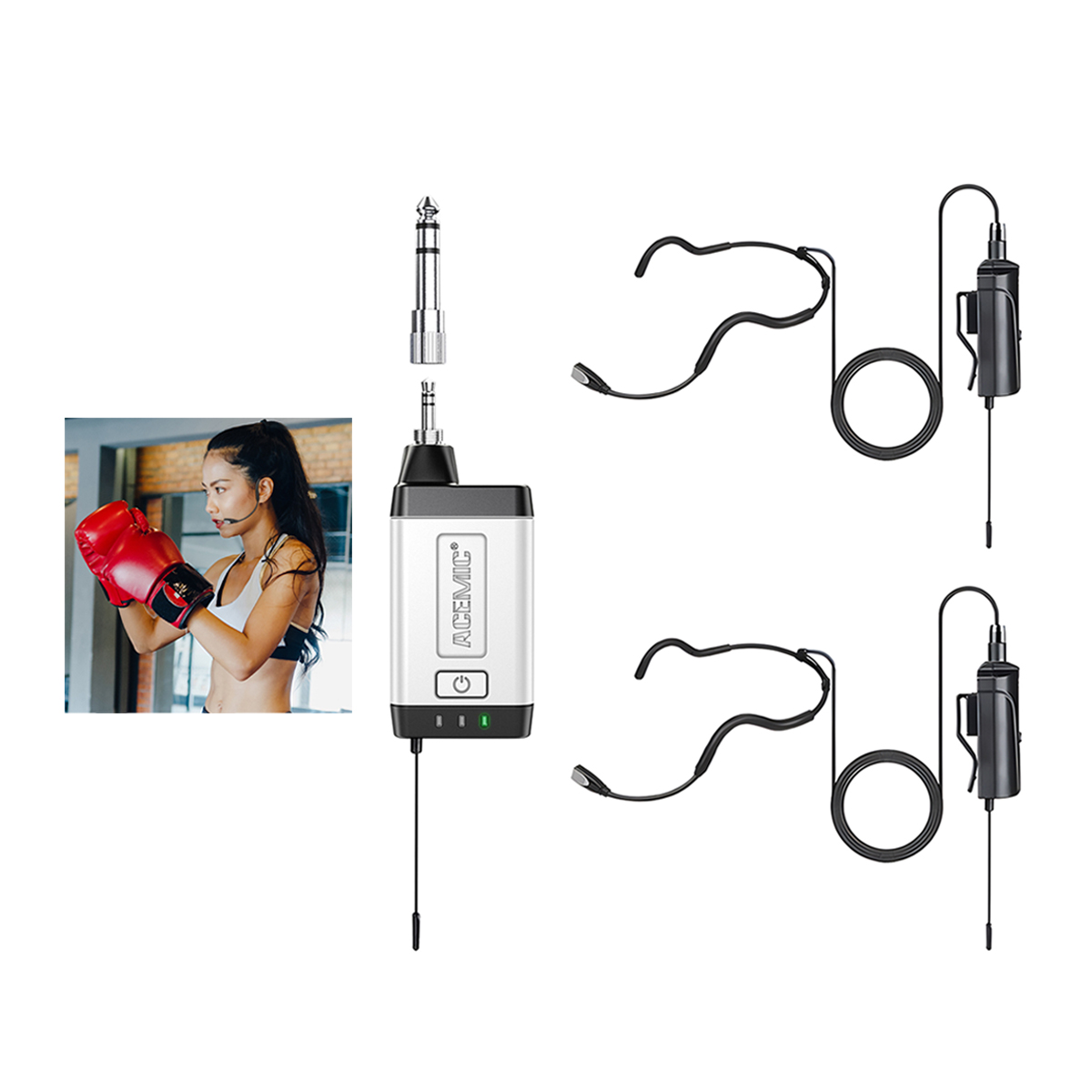 Q2/H2 Fitness Instructor Microphone UHF Dual Channel