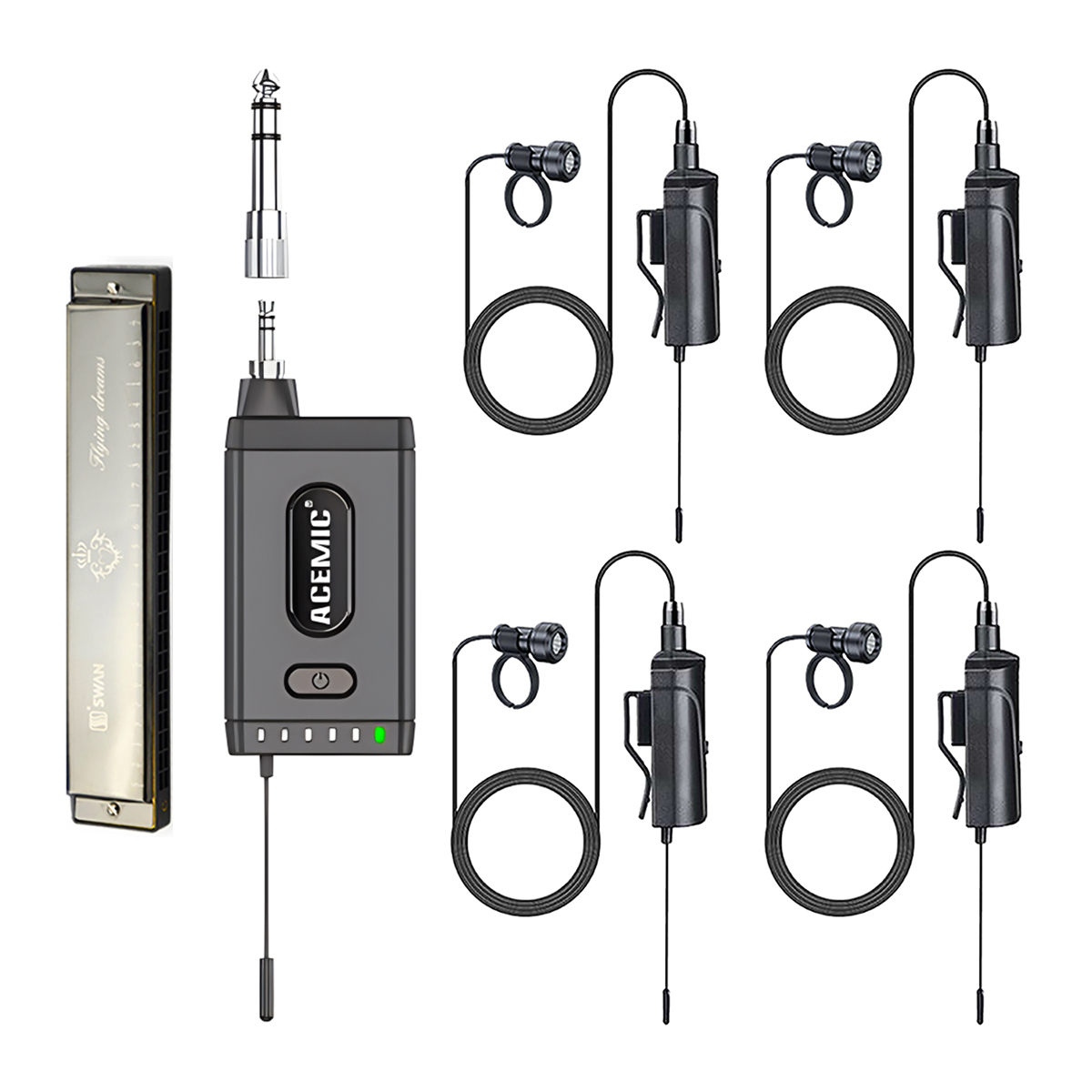 Q4/HT-5 Wireless Harmonica Microphone 4 Channel