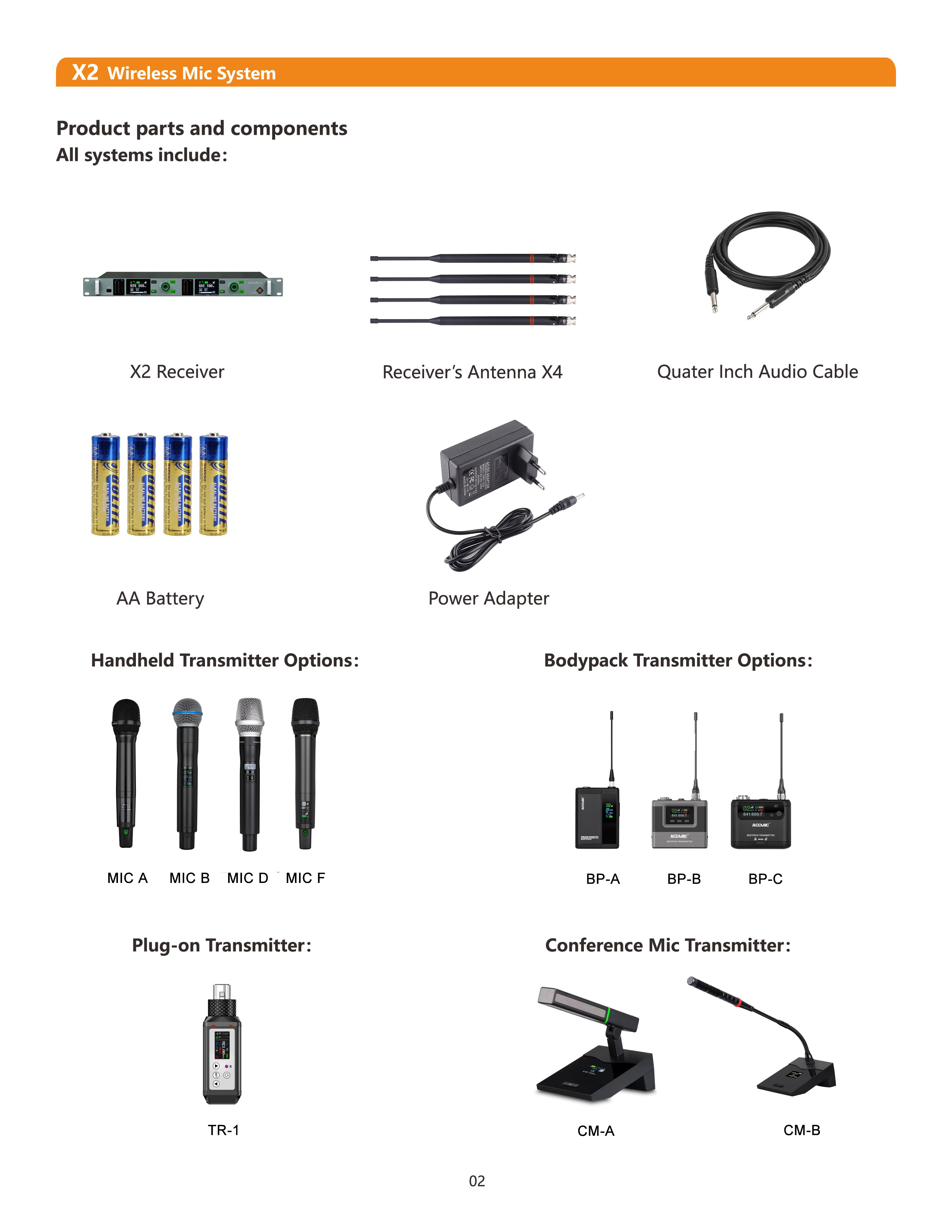 X2 Stage Wireless Microphone Sytem for Live Performance